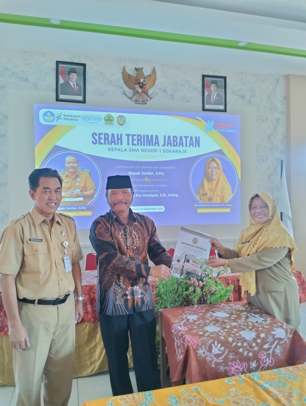 Serah Terima Jabatan Kepala Sekolah SMA Negeri 1 Sokaraja